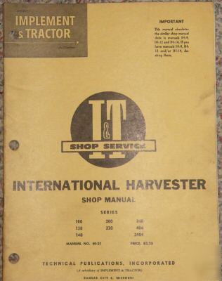 Ihc tractor i&t shop manual many series models