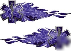 Flaming star of life decals 89S inf blue reflective