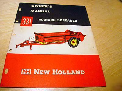 New holland 331 manure spreader operator's manual nh
