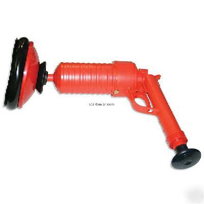 Air blaster power drain cleaner plunger unclog toilets