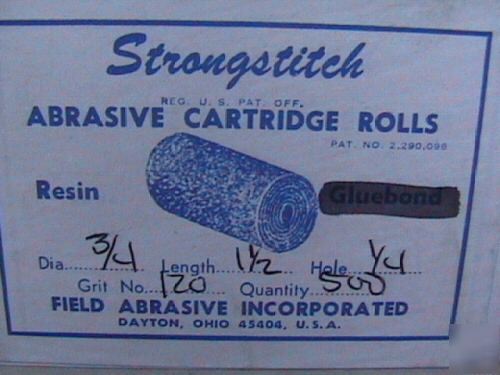 Field abrasive cartridge roll's sandpaper tootsie rolls