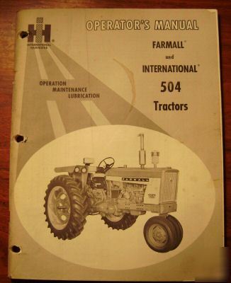 International 504 tractor operators manual ih ihc book