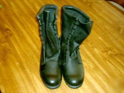 Military steel toe work boots size 11R, black, all lthr