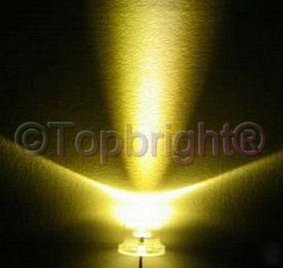 100 pc mega bright warm white led 5MM 20,000 mcd f/r