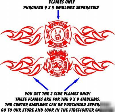Add on flames for firefighter decals 9 x 9 inch