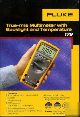 Fluke 179 true rms digital multimeter with temp - mib