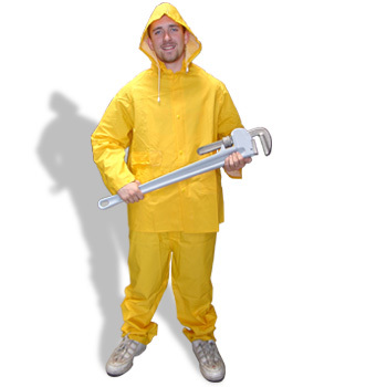 Rainsuit medium yellow med pvc rain suit