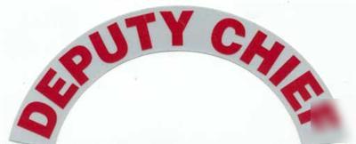 Fire helmet crescent decals deputy chief red