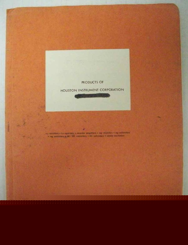 Houston instrument corporation product catalog $5 ship