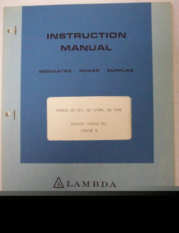 Lambda model lh 124/fm/124S instruction manual $5 ship