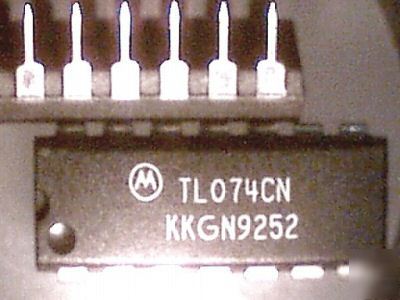 (25) TL074CN low noise TL084 quad opamp equiv, dip, nos