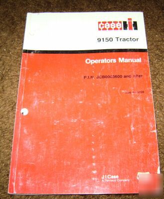 Case ih 9150 tractor operator's owners manual book 