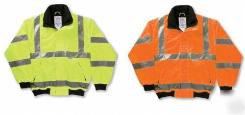 Hi vis bomber/safety work reflective jacket