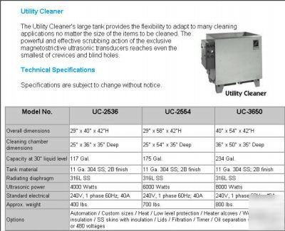 New blue wave ultrasonic cleaning system mod uc-3650 - 