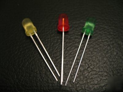 10PCS x red/yellow/green 5MM diffused led 
