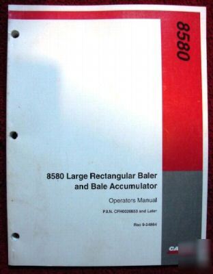 Case ih 8580 large retangular baler operator manual
