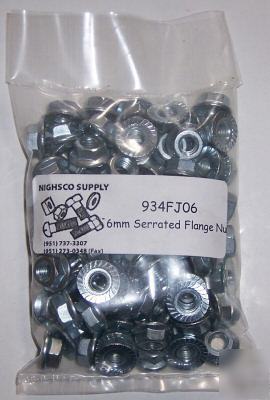 6MM serrated flange nut -100 quant-high qual-934FJ06