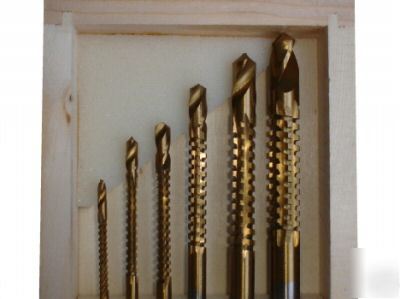 6PC hss titanium saw drill bits ( carve ream cut saw 