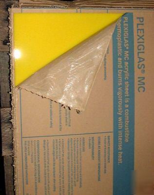 New 1/8 inch yellow acrylic plexiglass sheet 24 x 48 