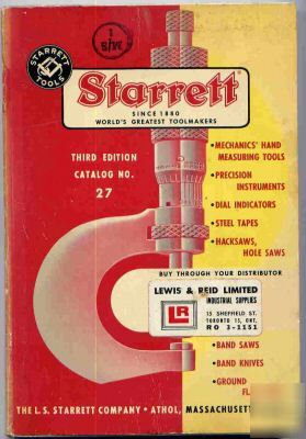 Starrett cat. no. 27 third edition 1962