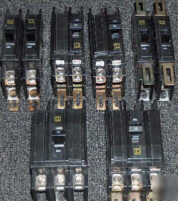 8 ea. square d qou circuit breakers 15/20/30 amp $99.00