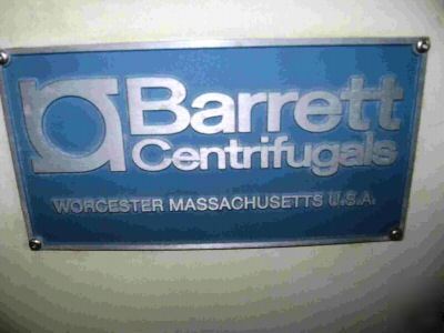 Barrett centrifugal parts washing sys w- recovery unit