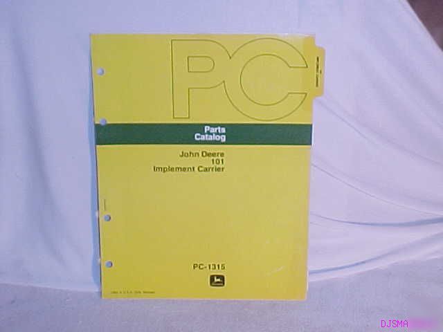 John deere 101 implement carrier trailer parts catalog