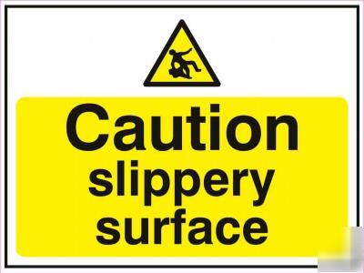 Caution slippery surface self adhesive vinyl sticker 
