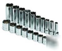 20PC 3/8IN. dr. sae std deep 6 pt socket set -s k tools