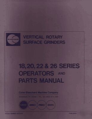 Blanchard 18 20 22 & 26 series ops and parts manual