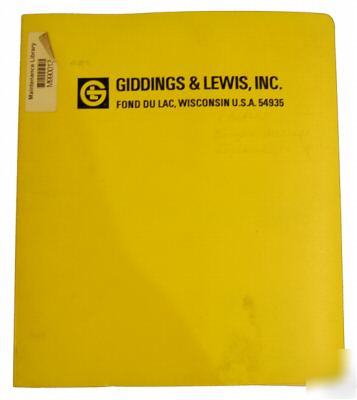 Giddings & lewis general instructions & repair parts 
