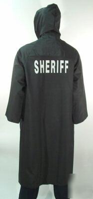 Black sheriff raincoat by ironwear