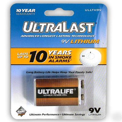 Ultralast 9V lithium 1200MAH smoke alarm batteries