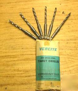 New vercite 9/32 high speed taper shank MT1 drill (lot)