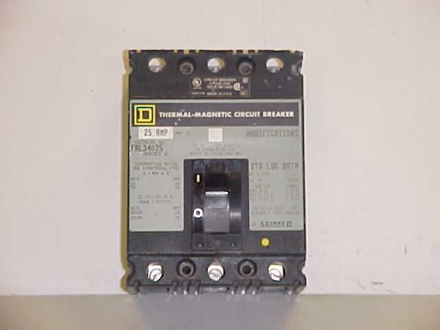 Square d magnetic circuit breaker 3 poles fal 34025