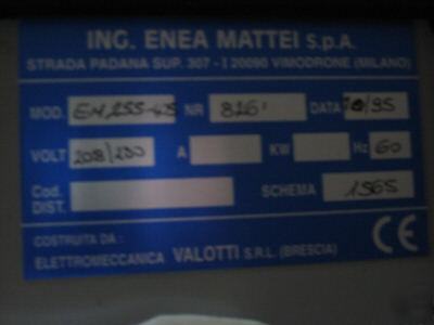Mattei model erc 1030L 40HP industrial air compressor