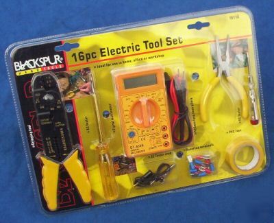 Digital multimeter, crimper, ac & dc testers set & more