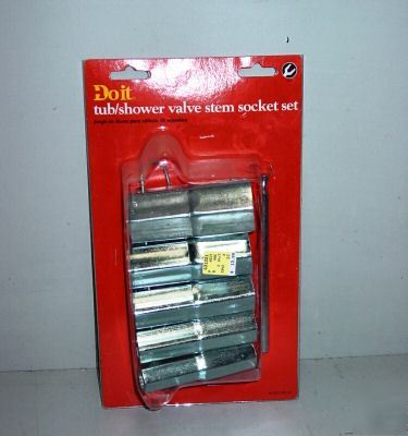 Tub shower valve stem socket tool set