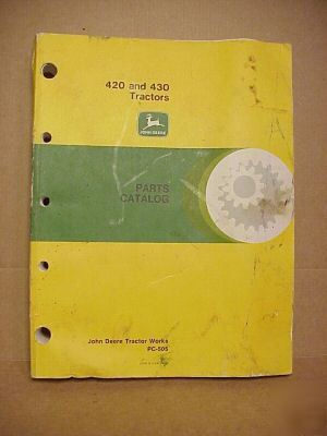 John deere tractor original 420 & 430 parts catalog 