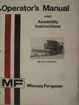 1980 massey ferguson MF550 combine operator's manual