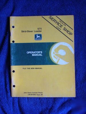 John deere 675 skid steer loader loaders manual