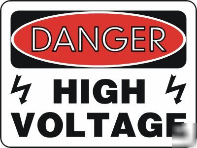 Large metal safety sign danger high voltage 1455