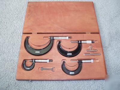 Starrett 4 piece micrometer set