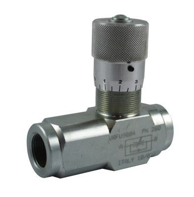 Hydraulic flow regulator valve with check 3/4