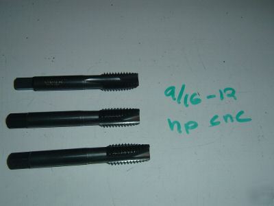 New 9/16-12 3 hp cnc 3 flute sp pt taps