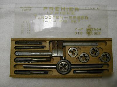 Vintage tap and die set - wooden box