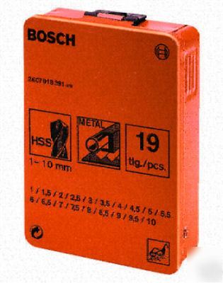 Bosch 19 piece hss-r drill bit set (2607018391) 