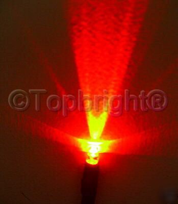 10PCS 12V wired 3MM 8KMCD red led for rv,rc,boat,bike