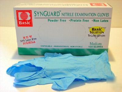1 case nitrile exam gloves latex and powder free-medium