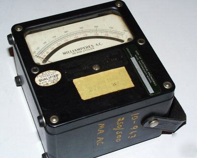 Ac milliammeter antique weston model 433 lab/bench